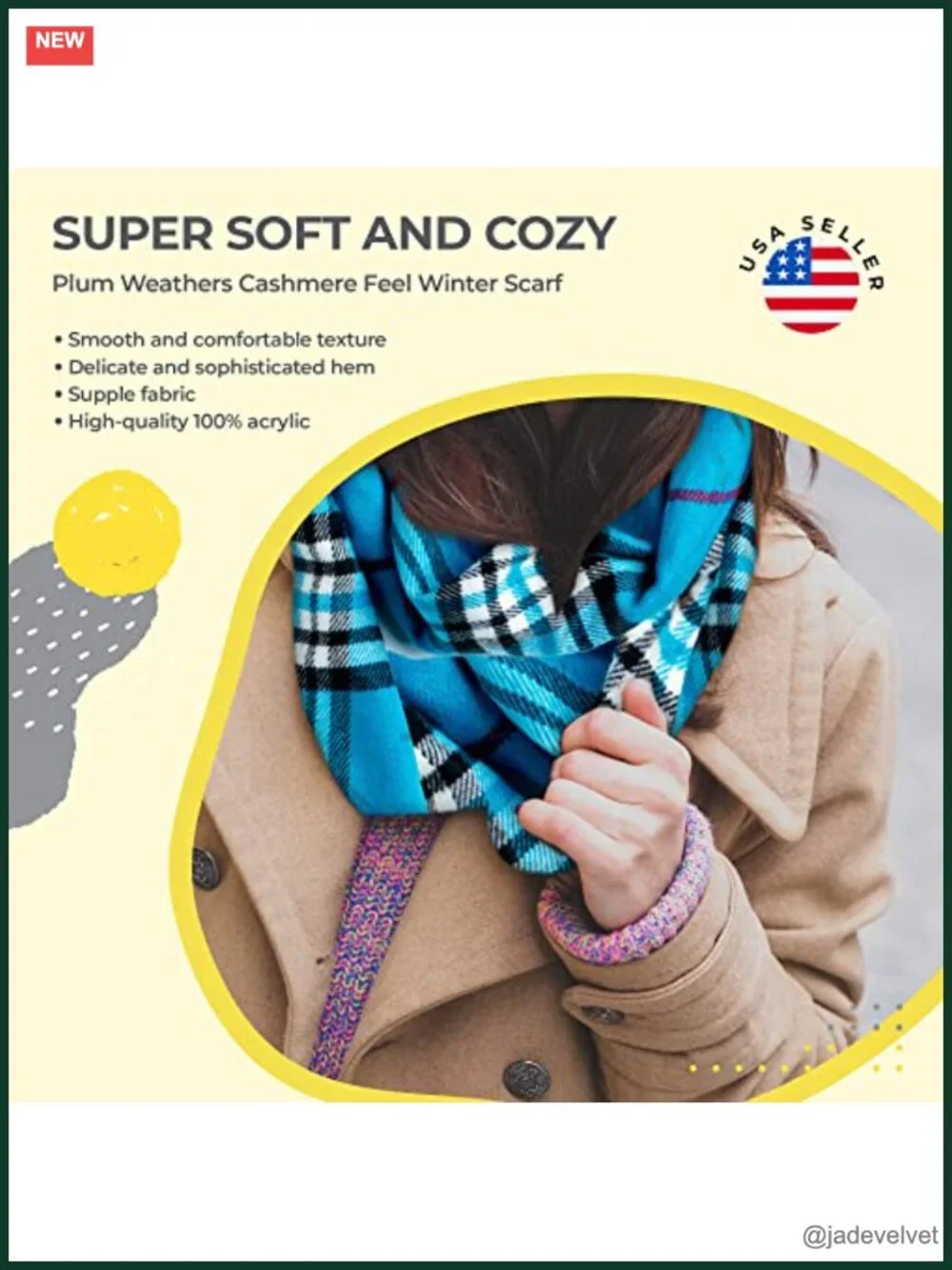 Super Soft Cashmere Feel Unisex Winter Scarf with Tassel Fringe
